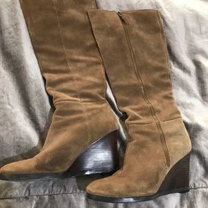 Suede Wedge Boots